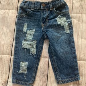Toddler boys distressed jeans.
